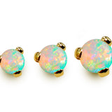 14K Gold Prong Set Opal Loose parts Replacement ball Piercing for internally threaded piercing Barbells, Labrets, Horseshoe Ring