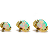 14K Gold Prong Set Opal Loose parts Replacement ball Piercing for internally threaded piercing Barbells, Labrets, Horseshoe Ring