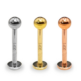 Labret Stud Lip Piercing in 14K Gold, Rose Gold and White Gold Body Jewellery for Tragus, Ashley, Cartilage