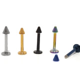 Lip Jewelry Cone/Spike Labret, Lip Piercing stud in 18G 16G 14G - Titanium Implant & Vacuum Plated labret Studs - Body Piercing Monroe