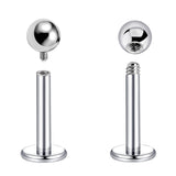 Titanium Labret Stud Piercing 18g 16g 14g Lip Piercing External or Internally Threaded for Tragus Helix Cartilage Madonna Medusa Side Labret