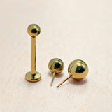 Titanium Threadless Gold Labret Stud Piercing 18g 16g Lip Piercing Jewelry, Tragus Helix Cartilage Madonna Medusa Side Labret