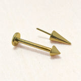 Titanium Threadless Spike Gold Labret Stud Piercing 18g 16g Lip Piercing Jewelry, Tragus Helix Cartilage Madonna Medusa Side Labret