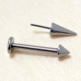 Titanium Threadless Spike Labret Stud Piercing 18g 16g Lip Piercing Jewelry, Tragus Helix Cartilage Madonna Medusa Side Labret