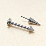 Titanium Threadless Spike Labret Stud Piercing 18g 16g Lip Piercing Jewelry, Tragus Helix Cartilage Madonna Medusa Side Labret
