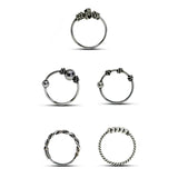 Silver Bali Braided Nose Ring, Thin Nostril Jewelry, 22g Nose Hoop in many Designs - Clip on and Flexible easy to Bend