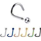 Titanium Indian Nose Studs Nostril Screw 20g 18g 16g Nose pin in many Colours - Vacuum Plated - Externally Threaded Ball