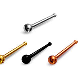 Titanium Bone Nose Stud Piercing, 20g Ball Nose Pin in many Colour - Ball size is 2mm Body Piercing for Nostril Stud, Nose Piercing