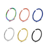 Titanium Thin Nose Ring, Nostril Ring 20g 18g Seamless Ring in many Colours - Cartilage, Tragus, Ring Hoop, Indian Nose Ring
