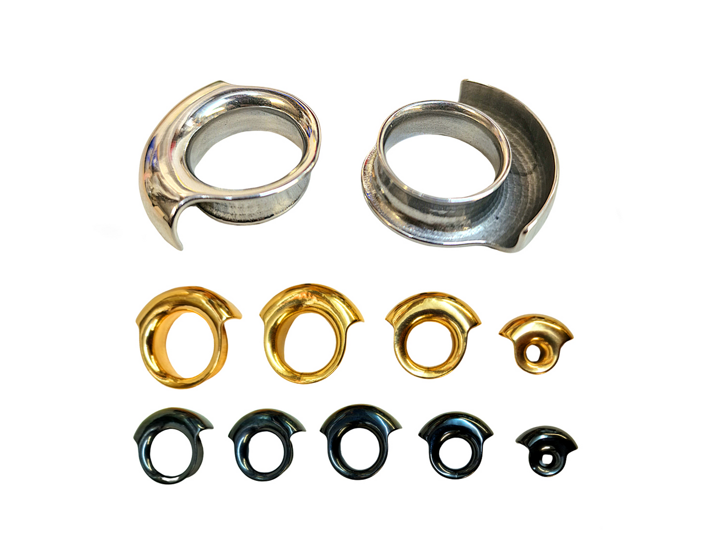 Titanium Wrap Lobe Plugs Ear Tunnel Expander, Flesh Tunnel, Ear Stretching kit - Body Piercing Jewellery Ear Gauges