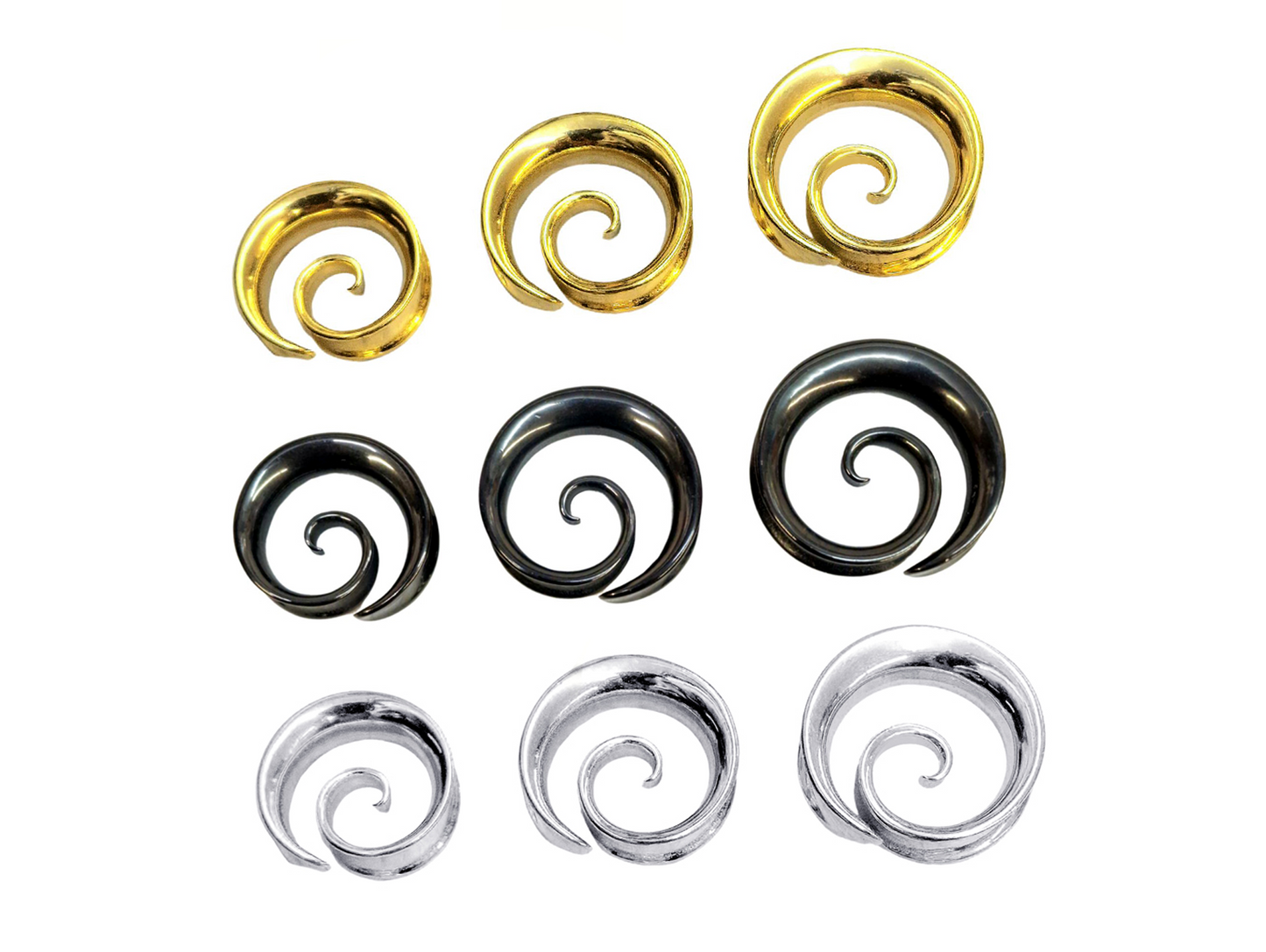 Titanium Spiral Saddle Plugs Ear Stretching Ear Tunnel Coil, Ear Plug Earrings - Body Piercing Jewellery Ear Gauges