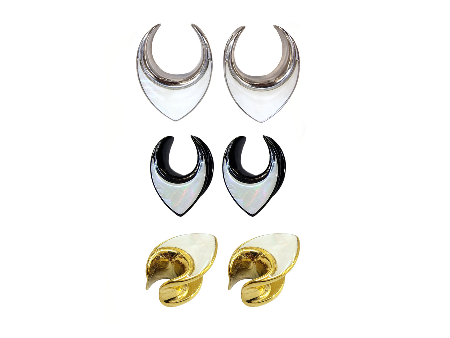 Titanium Saddle Plugs Ear Stretching, Natural Conch Ear Tunnels, Reverse Ear Plug Earrings - Body Piercing Jewellery Ear Gauges