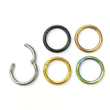Titanium Septum Ring - Nose Ring - Septum clicker Hinged Septum Jewelry - 20g, 18g, 16g, 14g - 0.8, 1.0, 1.2, 1.6mm