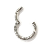 Titanium Clicker Septum with CZ Clear Crystal- 14g Nose Ring Also for Daith Ring, Helix Cartilage Piercing, Lip Ring - Implant Grade ASTM F136