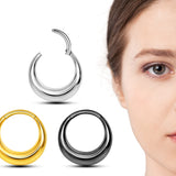 Titanium Septum Clicker Nose Ring, Moon Design Septum Jewellery, Cartilage Ring - 16g Piercing Hinged Ring - Clicker Hoops - Implant Grade ASTM F136