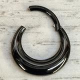 Titanium Septum Clicker Nose Ring, Moon Design Septum Jewellery, Cartilage Ring - 16g Piercing Hinged Ring - Clicker Hoops - Implant Grade ASTM F136