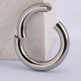 Large Gauge Titanium Septum Clicker Nose Ring, Septum Jewellery Large gauge, Big Size Nose Piercing - Segment Hinged Ring - 12G to 4G