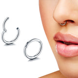 Titanium Clicker Septum, Daith Ring, Helix Cartilage Piercing - 20g 18g 16g 14g 12 10g 8g Nose Ring - Segment Hinged Ring