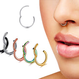 Titanium Septum Ring - Nose Ring - Septum clicker Hinged Septum Jewelry - 20g, 18g, 16g, 14g - 0.8, 1.0, 1.2, 1.6mm