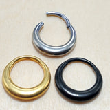 Titanium Septum Clicker Nose Ring, Moon Design Septum Jewellery, Cartilage Ring - 16g Piercing Hinged Ring - Clicker Hoops - Implant Grade ASTM F136