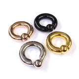 Titanium Genital Piercing, Prince Albert Jewellery - Captive Bead Ring with Spring Ball - 2G to 00G - PVD Coating - 1pc each order