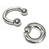 Titanium Prince Albert Piercing, Prince Albert Jewelry, PA Ring - Captive Bead Ring and Horseshoe Circular Barbell - 2pcs