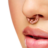 Titanium Rose Gold Septum Piercing CBR Ball Closure Ring, Captive Bead Hoops with Custom Ball Colors 2G to 00G Nose Piercing - 1pc each order
