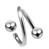 Spiral Circular Barbell Lip Piercing, Titanium Twisted Lip Ring 16g 14g - Also Piercing for Helix, Eyebrow and Ear Lobe Cartilage