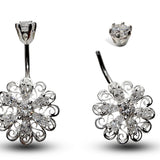 Silver Belly Button Piercing, Belly Bars - Unique Style Belly Ring with High Quality CZ Crystals - Navel Ring - 14g (1.6mm) Length is 10mm