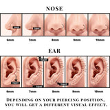 Silver Round Nose Cuffs, Nose Clip Pin, Nose Jewelry for Women with CZ Crystals - Fake Nose stud