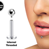Titanium Labret Stud Piercing 18g 16g 14g Lip Piercing External or Internally Threaded for Tragus Helix Cartilage Madonna Medusa Side Labret