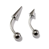 Titanium Spike Vertical Labret Stud Lip Piercings - Spikes / Cone 18g 16g 14g Curved Bar - Also Piercing Stud for Anti- Eyebrow, Rook