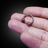 Titanium Horseshoe Ring Piercing 18g 16g 14g Septum Jewelry Bull Piercing with Multi Stone Ball Crystals Also for Nipple, PA Ring and Lips