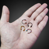 Titanium Horseshoe Lip Ring with Ball and Spike - 18g 16g 14g Lip Hugger Piercing, Canine Bites, Shark Bites, Spider Bites Lip Jewelry