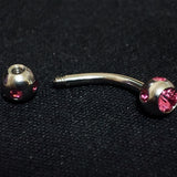 Eyebrow Jewelry Piercing Studs - Titanium 18g 16g 14g Curved Bar with Multi Crystal Ball - Bent Bar, Eyebrow Piercing, Ear Piercing, Lip