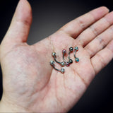 Eyebrow Jewelry Piercing Studs - Titanium 18g 16g 14g Curved Bar with Multi Crystal Ball - Bent Bar, Eyebrow Piercing, Ear Piercing, Lip