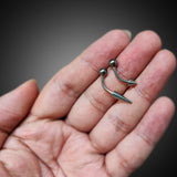 Titanium Spike Vertical Labret Stud Lip Piercings - Spikes / Cone 18g 16g 14g Curved Bar - Also Piercing Stud for Anti- Eyebrow, Rook