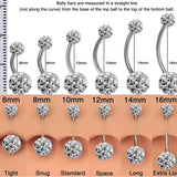 Heart Belly Ring, Navel Ring - Titanium 14g Multi Crystal Heart Shape Bling Bling Belly Bar Crystal Body Jewelry - Short and Long Belly Bars