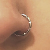 Titanium Clicker Septum with CZ Clear Crystal- 14g Nose Ring Also for Daith Ring, Helix Cartilage Piercing, Lip Ring
