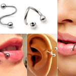 Spiral Circular Barbell Lip Piercing, Titanium Twisted Lip Ring 16g 14g - Also Piercing for Helix, Eyebrow and Ear Lobe Cartilage