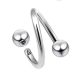 Ball/Cone/Spike Spiral Cartilage Piercing, Titanium Twisted Helix Earring 16g 14g in many Colours - Also Piercing for Lip, Eyebrow and Lobe