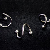 Ball/Cone/Spike Spiral Cartilage Piercing, Titanium Twisted Helix Earring 16g 14g in many Colours - Also Piercing for Lip, Eyebrow and Lobe