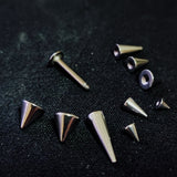 Snake Bite Piercing, Spike Labret Lip Jewelry with Custom Spike size - 2pcs Titanium Piercing Labrets