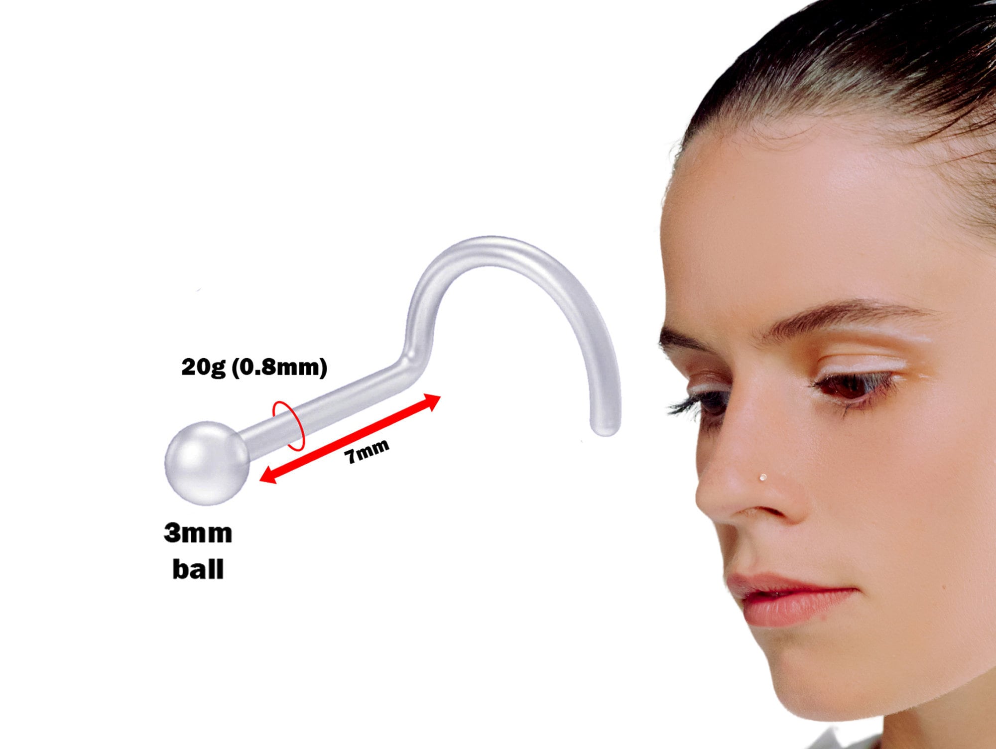 Clear Nose Hoop Piercing Septum Retainer Septum Ring Glass Nose