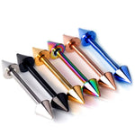 Spike Barbell Bridge Piercing, Nose Piercing - Titanium 20G 18G 16G 14G - Barbell Stud Also for Nipple Bar, Ear Piercing
