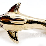 14K Gold Belly Bar- Solid Gold Dolphin Belly Button Ring - 14g Belly Ring Length is 16mm - Finest Quality Gold Body Piercing Jewelry