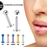 Titanium Ashley Piercing Lip Stud - 18g 16g 14g Labret Stud Piercing Also for Tragus Helix Cartilage Madonna Medusa Side Labret