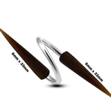 Spike Spiral Ear Piercing Stud Made with Buffalo Horn - Hand Carved - 14G Titanium and very Light Weight - Long Spike Piercing