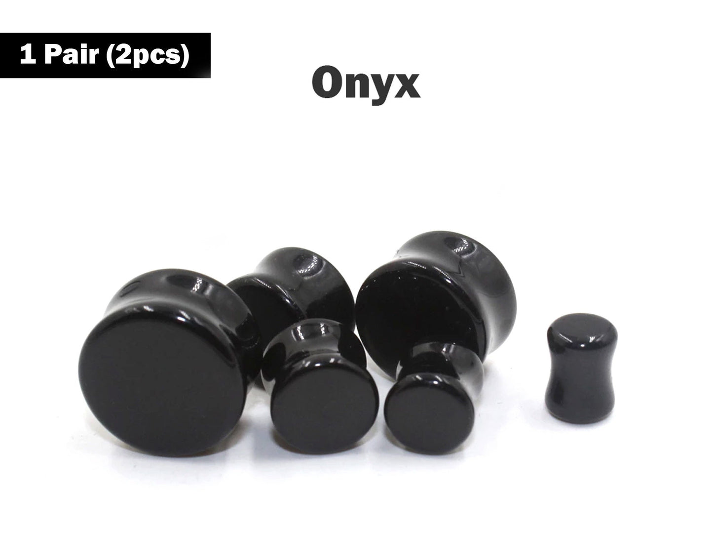 Double Flare Stone Ear Plugs Stretching Gauges, Expander, Big Gauges - 1 Pair (2pcs) - Size 8G 6G 4G 2G 1G 0G 00G