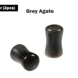 Double Flare Ear Plugs Tunnel - Natural Stone Stretching Gauges, Expander, Big Gauges - 1 Pair (2pcs) - Size 8G 6G 4G 2G 1G 0G 00G